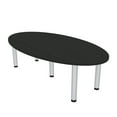 thumbnail image 1 of 7x4 Oval Conference Room Table With Power And Data Silver Post Legs, 1 of 5