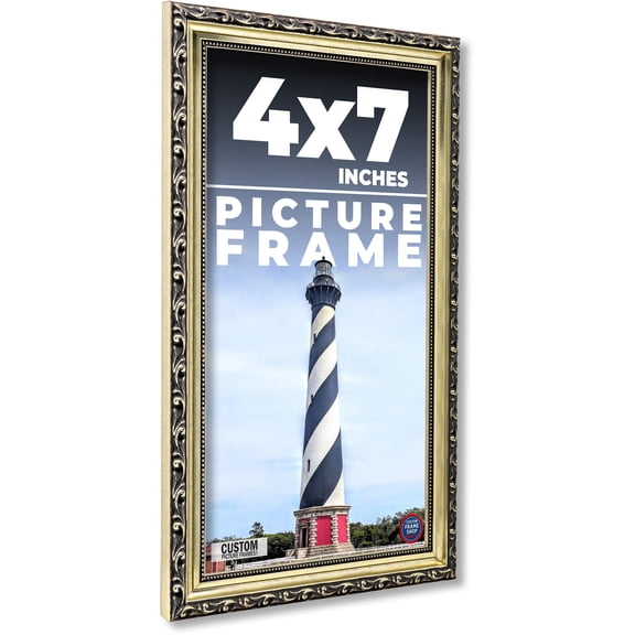 7x4 Silver Wood Picture Frame - UV Acrylic, Foam Board Backing, Hanging Hardware