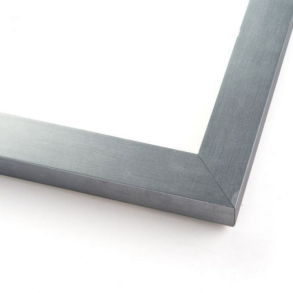 7x40 - 7 x 40 Stainless Steel Silver Solid Wood Frame with UV Framer's Acrylic & Foam Board Backing