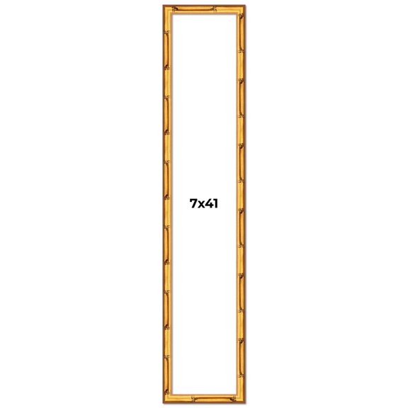7x41 Frame Gold Bamboo Picture Frame - Complete Modern Photo Frame Includes UV Acrylic Shatter