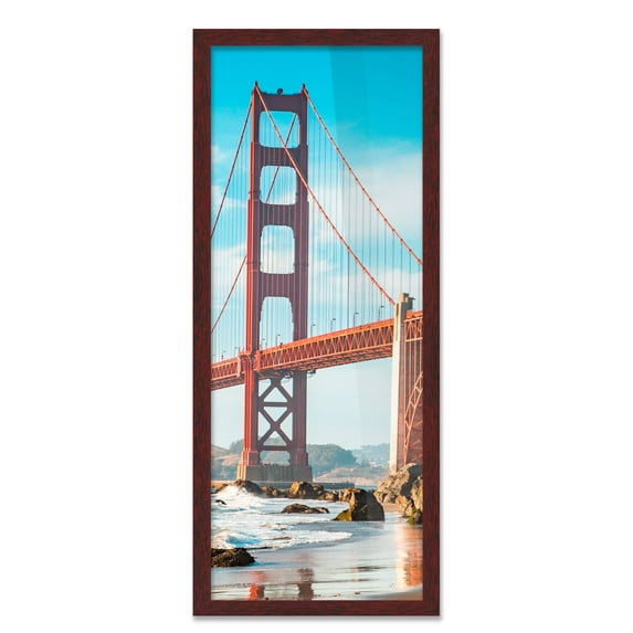 7x44 Frame Brown Picture Frame - Complete Modern Photo Frame Includes UV Acrylic Shatter Guard Front, Acid Free