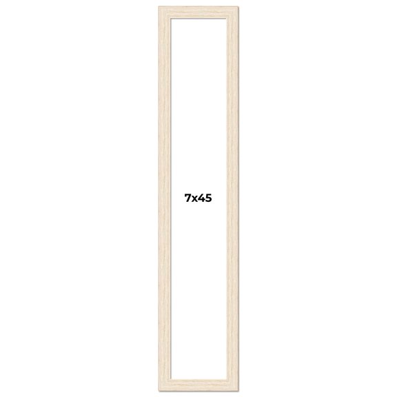 7x45 Frame White Barnwood Picture Frame Includes UV Acrylic Plexiglass, Acid Free Foam Backing