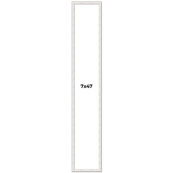 7x47 Frame White Scuffed Rustic Solid Wood Picture Frame | 0.75 Inch Moulding Width| Includes UV