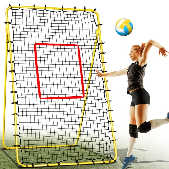 7x4FT Volleyball Rebounder Net,Angle Adjustable Volleyball Training Equipment for Hitting,Blocking,Serving,Setting