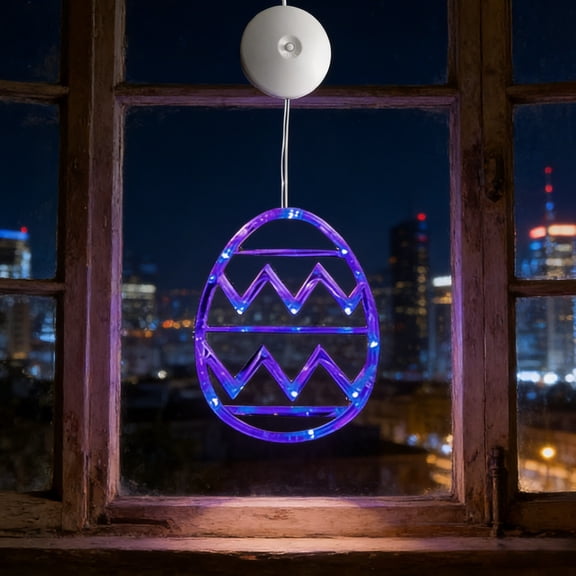 7x5.5-Inch Easter Egg LED Suction Cup Night Light – Colorful Glow Holiday Decor for Windows, Kids’ Rooms & Parties