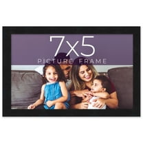 7x5 Frame Black Real Wood Picture Frame Width 0.75 inches | Interior Frame Depth 0.5 inches | Noir