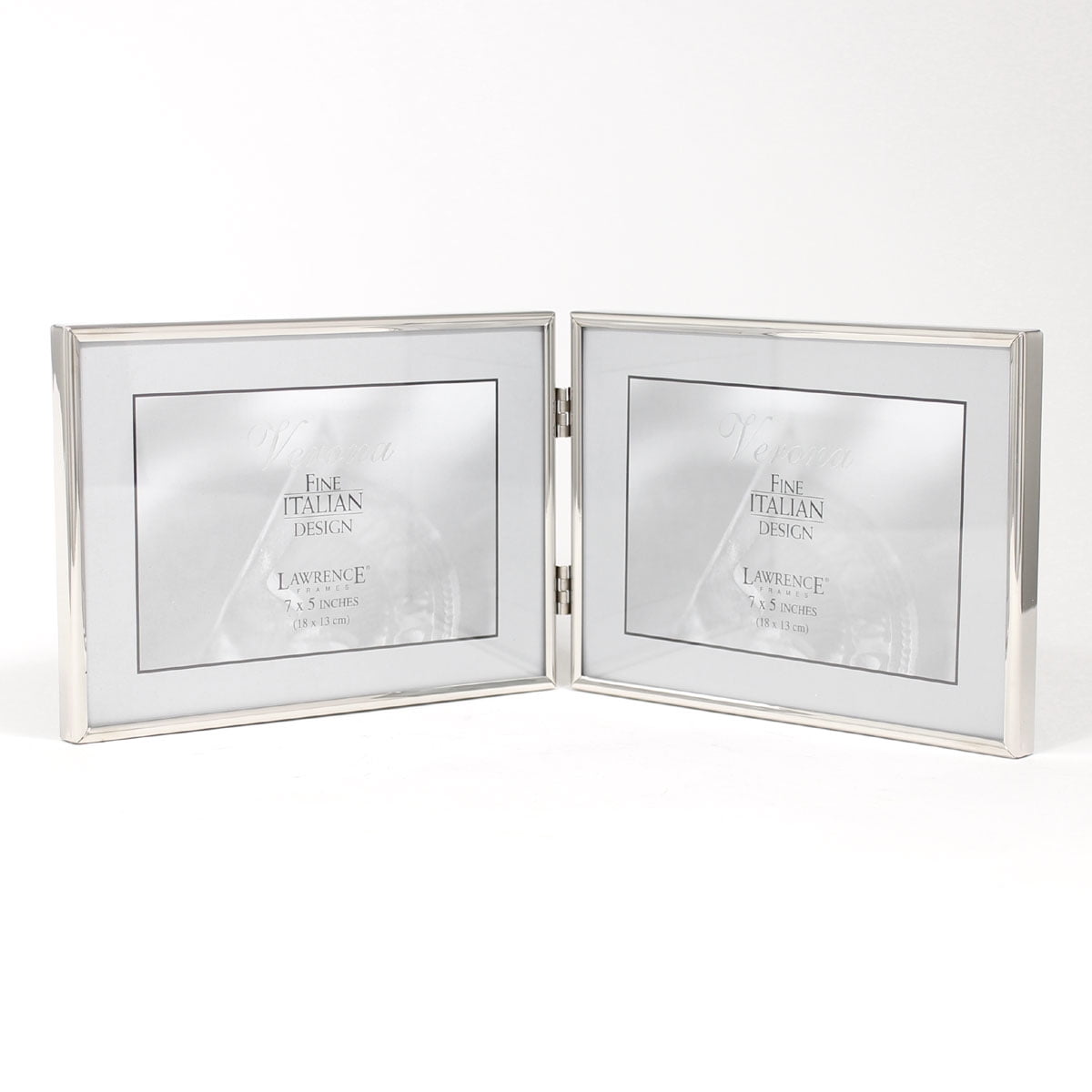 7x5 Hinged Double Simply Silver Metal Picture Frame