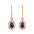 thumbnail image 1 of 7x5 MM Pear Lapis 925 Sterling Silver Rose Vermeil Filigree Dangle Valentines Day Gifts Women Earrings, 1 of 4