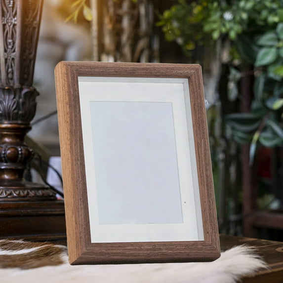 7x5 Picture Frame with Mat | Modern Wood Photo Frame for Wall Mounting or Tabletop Display | Holds 5x7 Photos with or Without Mat | Brown Beige Khaki Color Options