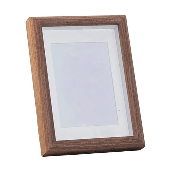 7x5 Picture Frame with Mat, Wooden, Wall Mounting, Brown