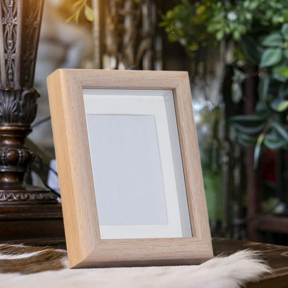 7x5 Wood Picture Frame Wall Mount or Tabletop Display - Modern Rustic Brown/Beige Photo Frame with Mat for Home Office Decor - Durable HD Glass & Swivel Tabs - Gift Ready Landscape Art Frame