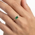 thumbnail image 1 of 7x5 mmEast West Emerald Ring, Silver Yellow Gold Baguette Cut Gemstone Ring, Dainty Engagement Ring, Minimalist Stacking Ring, 1 of 4