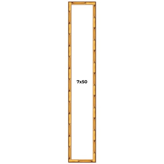 7x50 Frame Gold Bamboo Picture Frame - Complete Modern Photo Frame Includes UV Acrylic Shatter