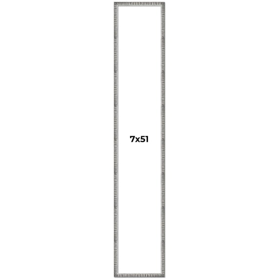 7x51 Frame Silver Picture Frame - Complete Modern Photo Frame Includes UV Acrylic Shatter Guard