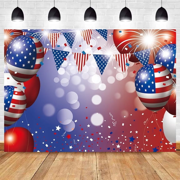 7x5FT 4th of July Independence Day Background American Flag Backdrop National Flag Memorial Day Backdrops for Photography Retirement Red White and Blue Backdrop
