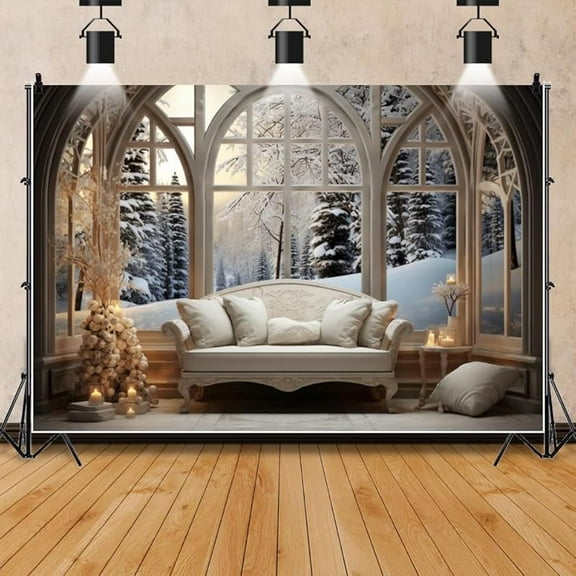 7x5FT Arch Wedding Flowers Backdrop White Flowers Aesthetic Floral French Wedding Photography Background Arch Window Backdrop Wedding Bridal Party Photo Booth Props