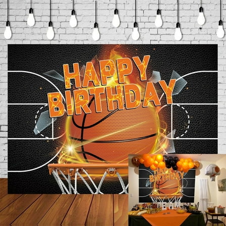 7x5FT Basketball Birthday Backdrop Decorations Basketball Theme Birthday Background Sports Birthday Banner Party Decor Photo Booths