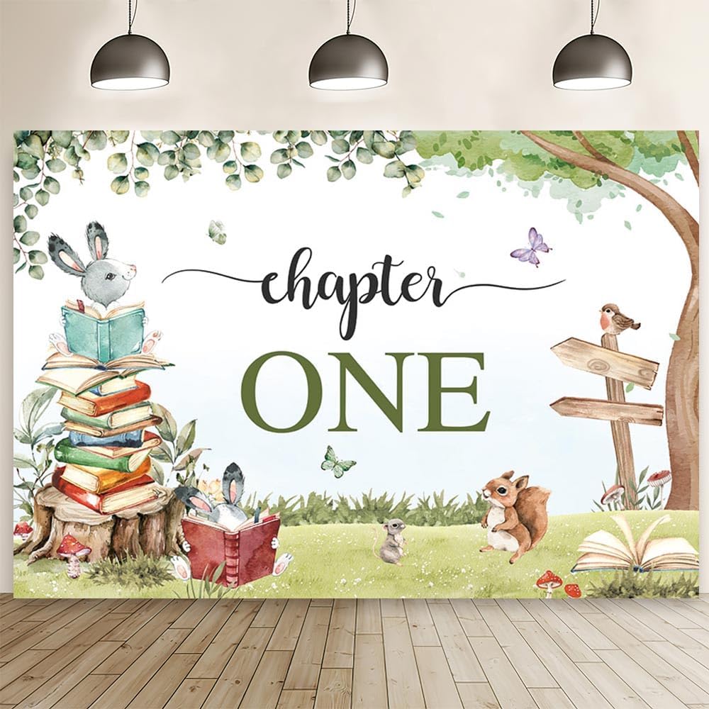 Chapter One Backdrop 7x5FT Chapter One Birthday Backdrop Book Theme 1st Birthday Photography ...