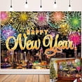 thumbnail image 1 of 7x5FT Colorful Fireworks New Year Backdrop City Night Scene Cheers to 2025 Background, 1 of 6