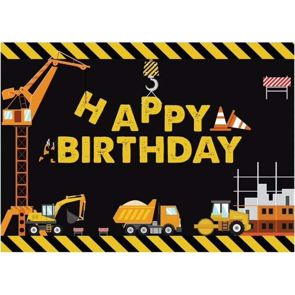 7x5FT Construction Backdrop for Photography Construction Birthday Backdrop Construction Theme Birthday Party Photography Backdrop Dump Truck Birthday Background Construction Backdrop 11831