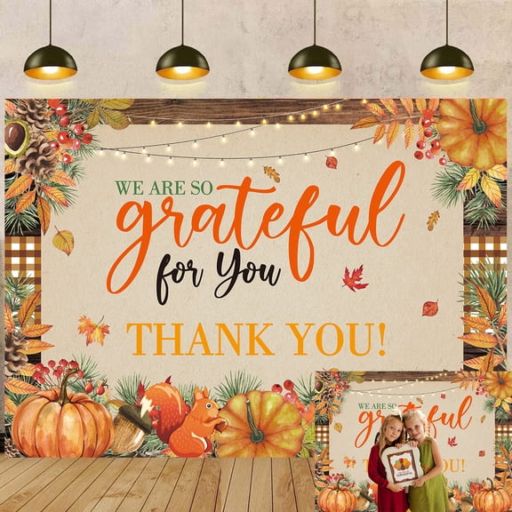 7x5FT Fall Thank You for All You Do Banner Backdrop Thanksgiving Backdrop Fall Pumpkin We are So Grateful for You Party Decoration Fall Friendsgiving Give Thanks Decorations Banner Vinyl