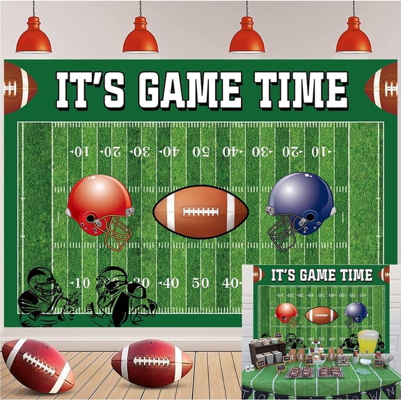 7x5FT Football Backdrop It's Game Time Party Photography Background Rugby Sports Birthday Banner Touchdown Sport Party Decorations Boy Birthday Party Backdrop
