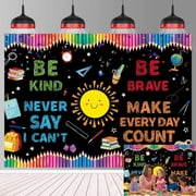 7x5FT Never Say I Cant Backdrop Back to School Kindergarten Preschool Photo Background Be Kind Be Brave Classroom Banner Kids Decor Supplies Supplies