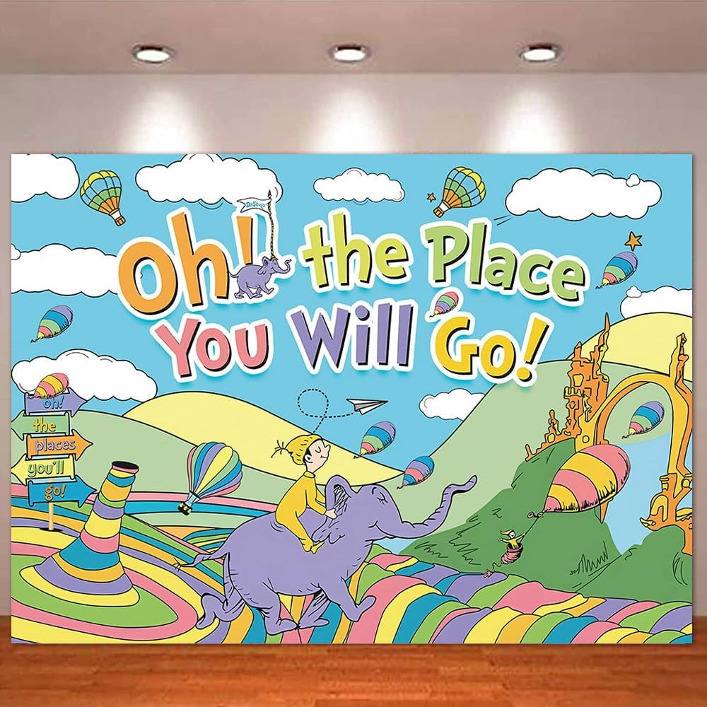 7x5FT Oh The Places You Will Go Photo Backdrop Graduation Party Dr ...