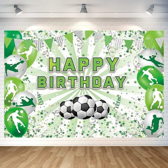 7x5FT Soccer Themed Birthday Party Backdrop Decoration Soccer Happy Birthday Backdrop Photo Background Banner Poster for Soccer Party Decorations Party Supplies