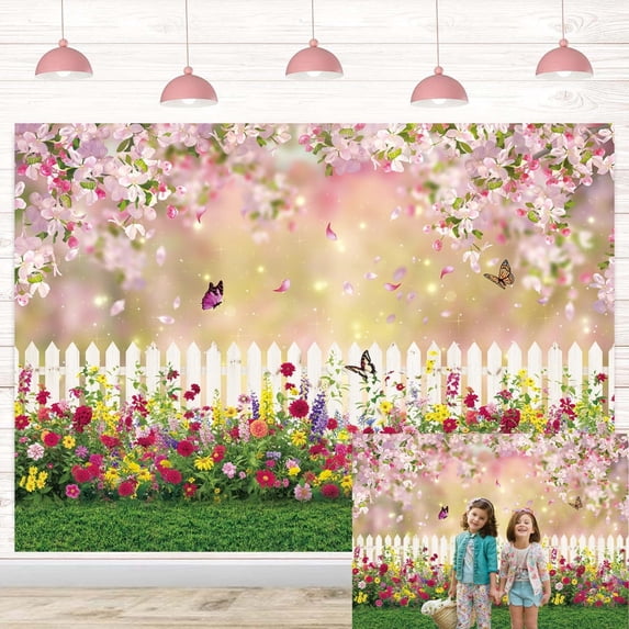 7x5FT Spring Backdrop Flower Butterfly Spring Backdrops for Photography ...