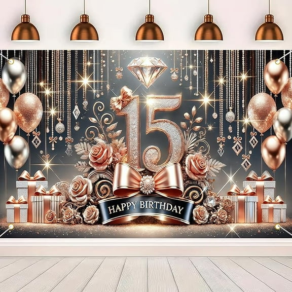 7x5Ft 1th Birthday Decorations Happy Birthady Backdrop Banner Crown Balloon One Year Happy Birthday Banner Decoration Boy and Girl Photography Supplies Birthday Party Banner