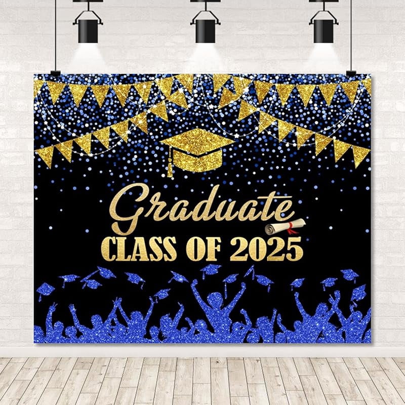 7x5Ft 2025 Graduation Backdrop for Photography Class of 2025 Black and ...