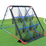 7x5Ft Baseball Rebounder Net and 9 Hole Pitching Net, 12 Angle Adjustable Baseball Bounce Back Trainer, Multi-Sport Training Equipment for Softball, Volleyball, Soccer