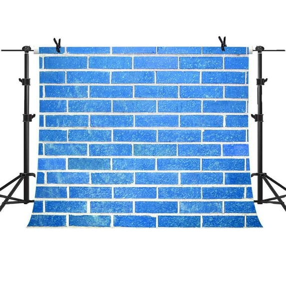 7x5Ft Blue Brick Wall Backdrop Retro Style Photo Video Studio Photography