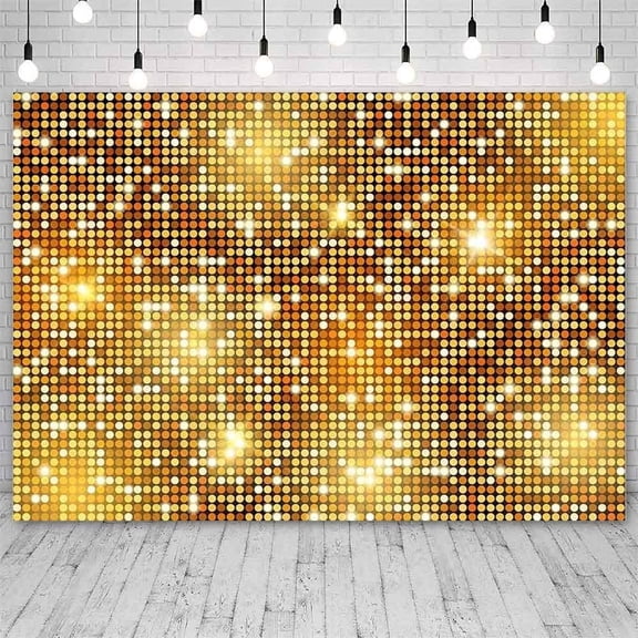 7x5Ft Gold Glitter Backdrop Disco Glitter Birthday Wedding Photography Background for 70s Theme Birthday Party Decorations Banner Photo Studio Props