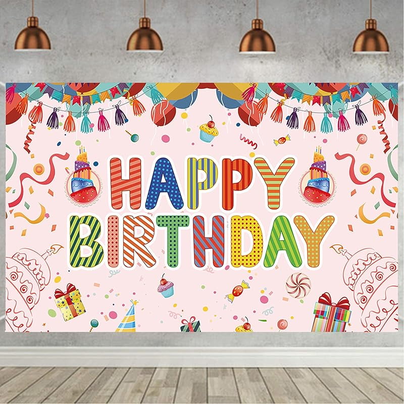 Train Happy Birthday Banner Backdrop – 71x43 Inch Party Decor, Photo Background For Kids' Train Theme Party