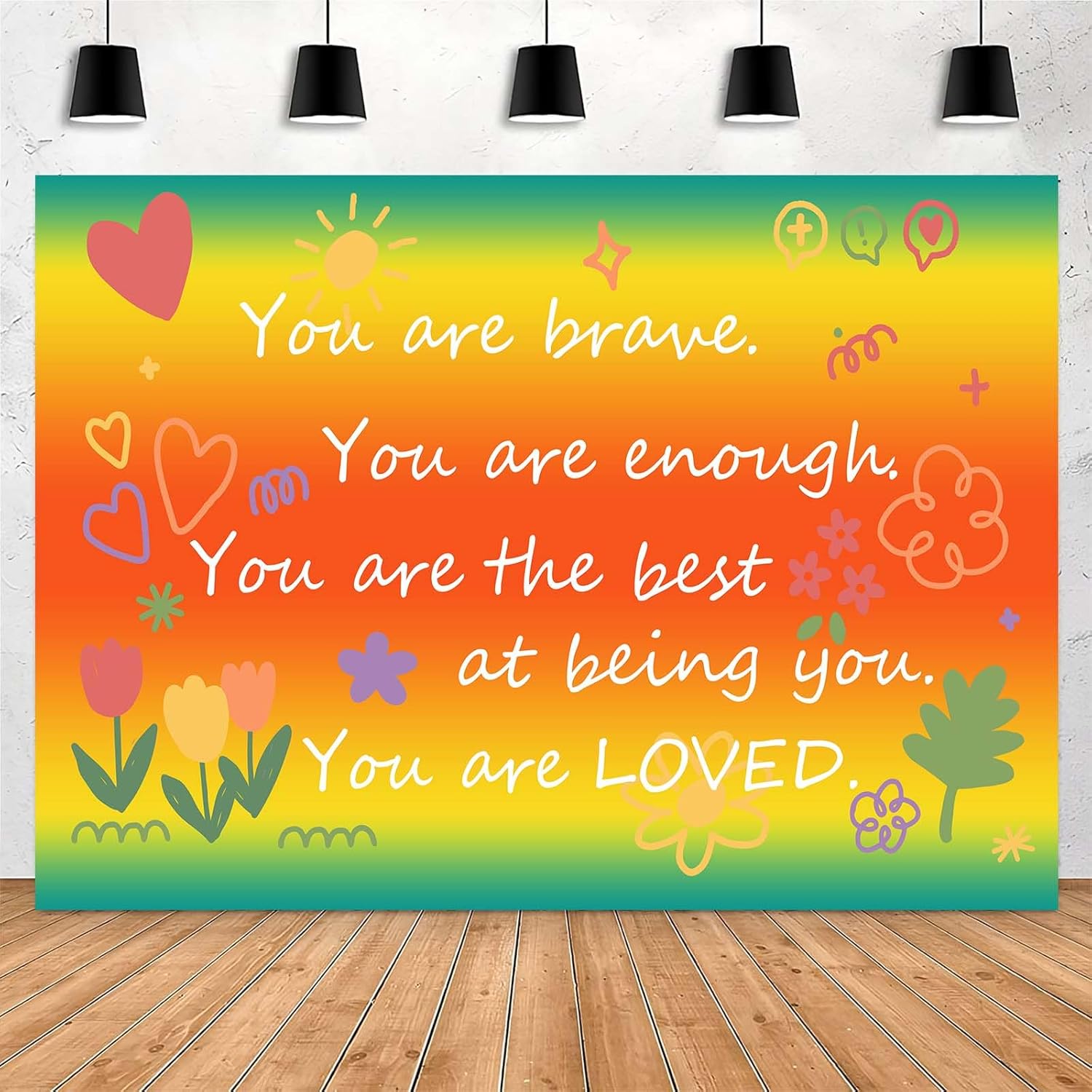 7x5Ft Inspirational Motivational Quotes Backdrop Baby Shower Party ...