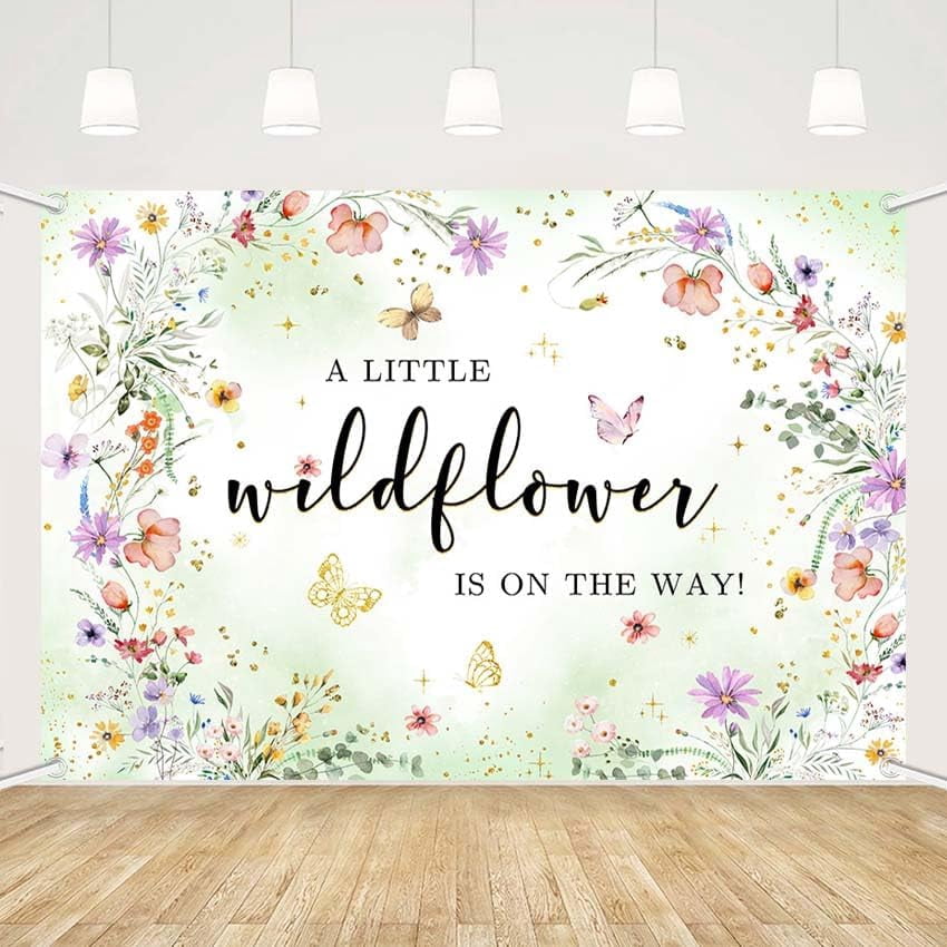 Wildflower Baby Shower Sign - Rustic Floral Metal Tin Decor, 8x12 Inch - View #2