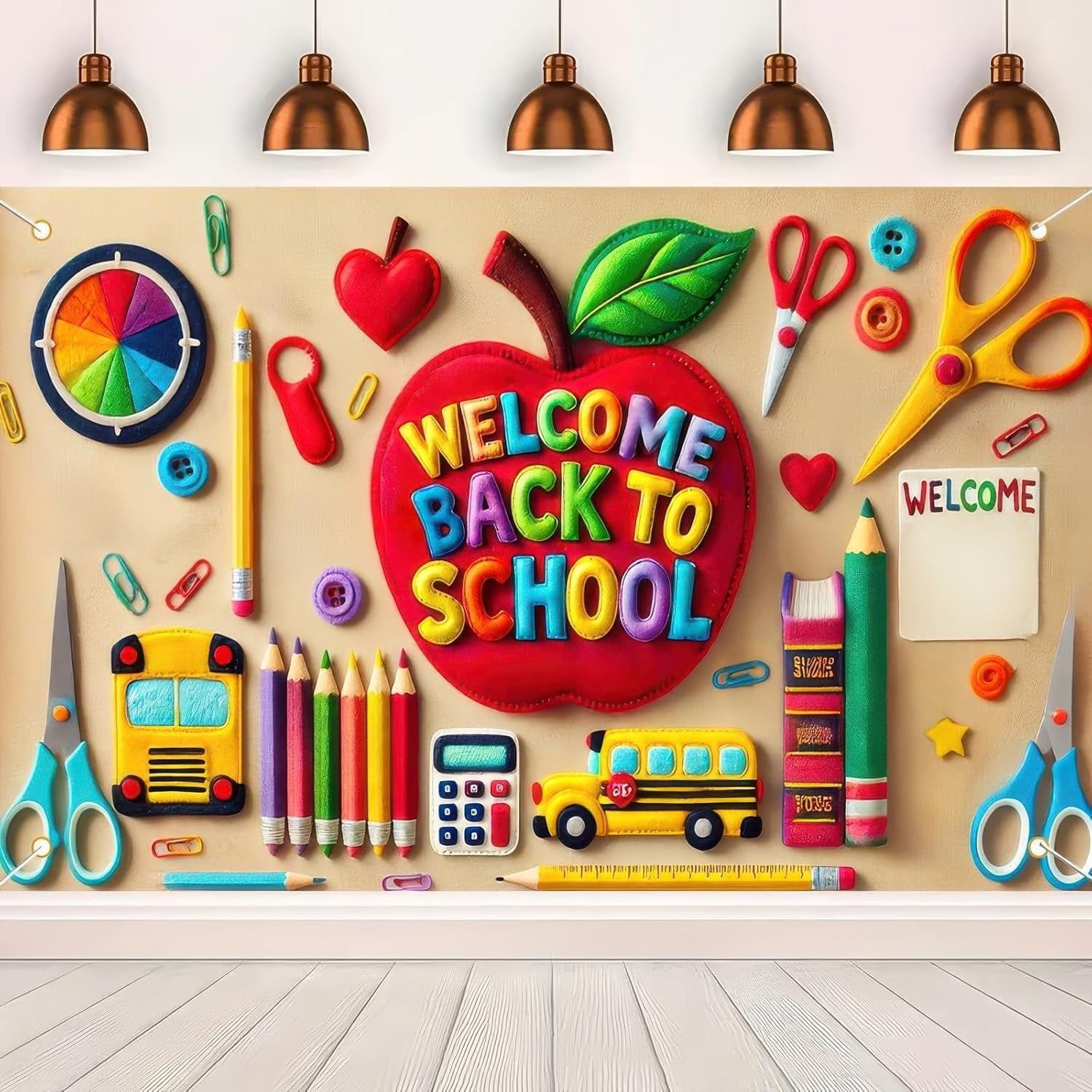 7x5f Pretty Backdrop Welcome Back to School Banner Welcome Sign ...
