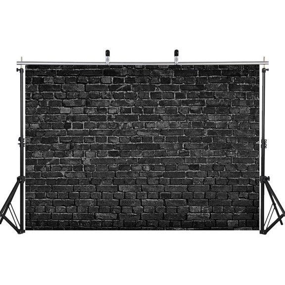 7x5ft Black Brick Wall Photography Backdrop Brick Backdrop Vintage Theme Stone Brick Background Baby Birthday Party Decoration Photo Booth Studio Prop