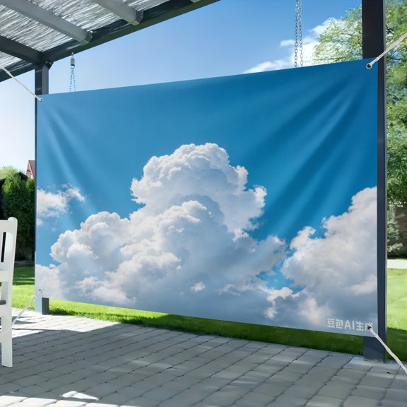 7x5ft Blue Sky White Cloud Backdrop, Bright Clear Sky Nature Photography Background, Open Air Landscape Photo Studio Backdrop