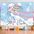 thumbnail image 1 of 7x5ft Cartoon Pup Cake Balloon Floral Birthday Backdrop for Kids, 1 of 6