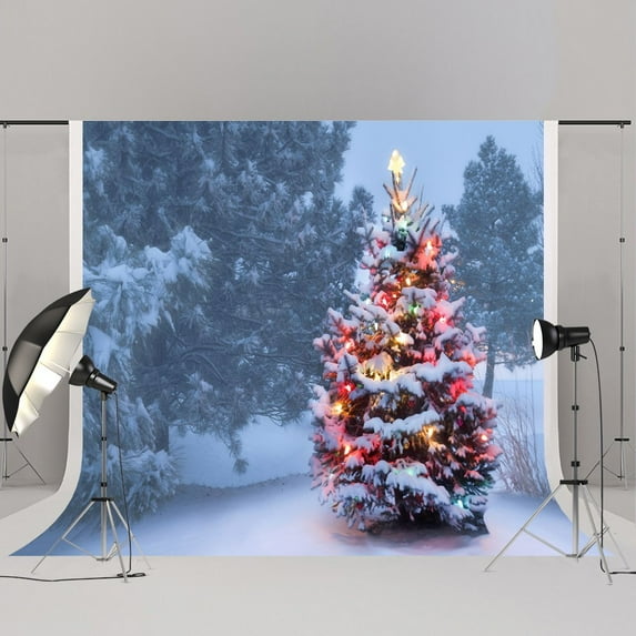7x5ft Christmas Tree Backdrops for Children Outdoor Photo Prop Backdrop