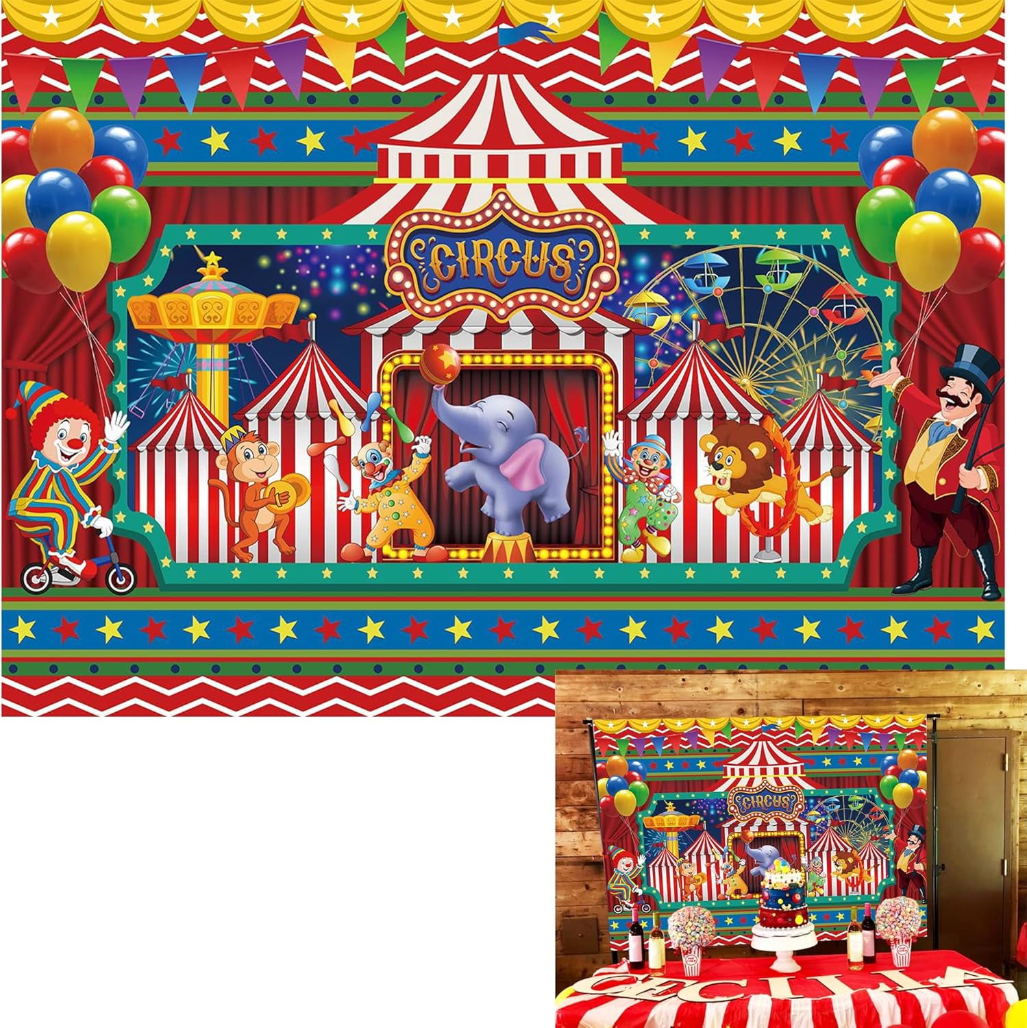 7x5ft Circus Carnival Children Photography Backdrop Circus Tent