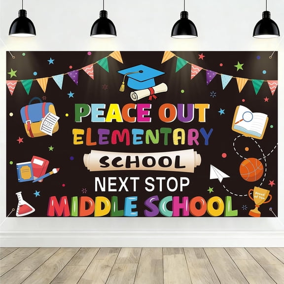 7x5ft Elementary Congrats Grad Backdrop Class of 2026 Graduation Background Congratulate Graduate Party Decorations Banner Photo Booth Props