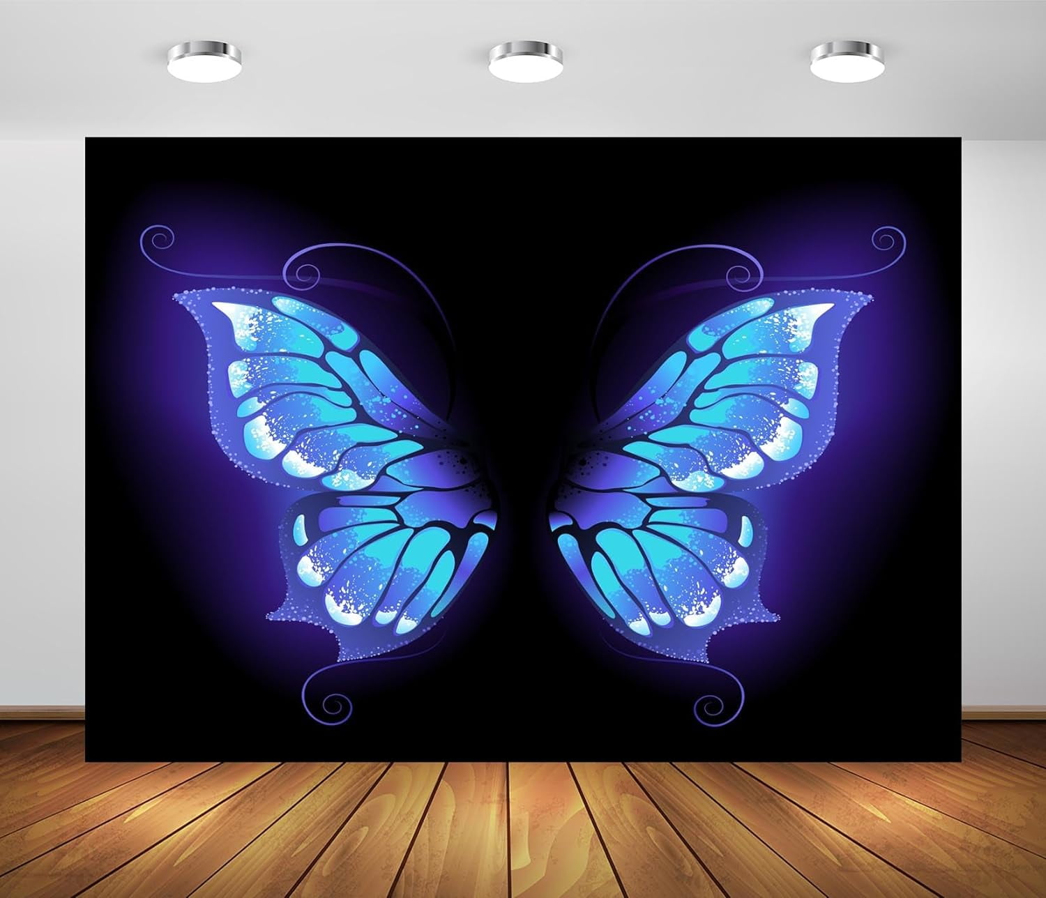 7x5ft Fabric Magic Butterfly Wings Backdrop Blue Purple Butterfly Wings ...