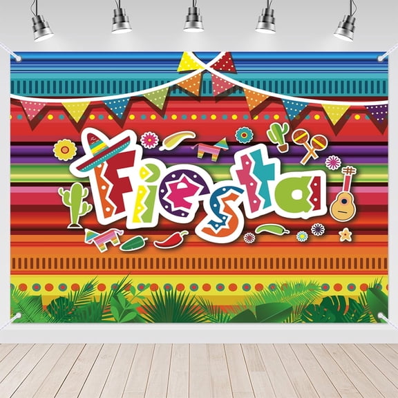 7x5ft Colorful Fiesta Mexican Birthday Party Photo Backdrop