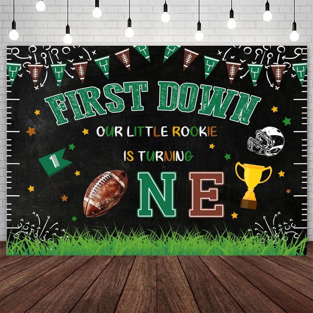 Football First Birthday Backdrop - 6x4ft 'Game On' Vinyl Banner For Boys Party Decor, Photography