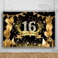 thumbnail image 1 of 7x5ft,Gold 16th Birthday Backdrop,Happy Birthday Photography Background,Balloon Photo Backdrops for Party Decorations Birthday Banner, 1 of 4