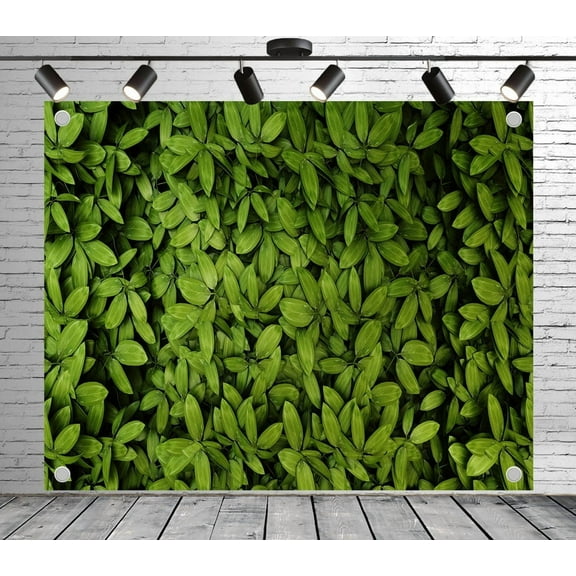 7x5ft Green Backdrop Lush Leafy Photo Backdrop Garden Background Decoration Banner for Theme Party Wedding Birthday Baby Shower Photo Booth Studio Props